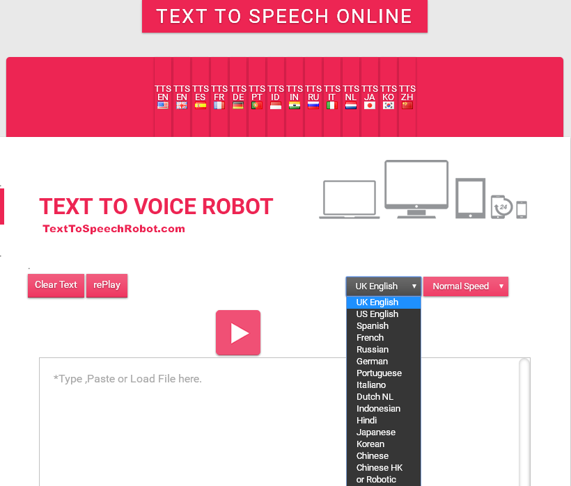 text to speech voices characters